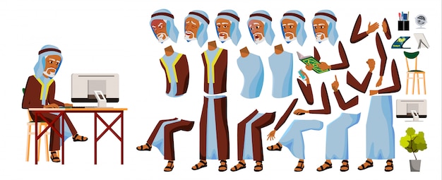 Impiegato arabo anziano