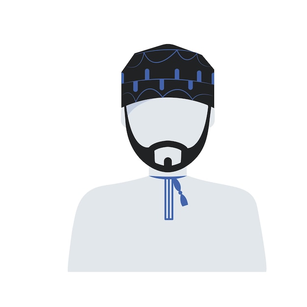 Arab omani man wear masar kamah vector icon