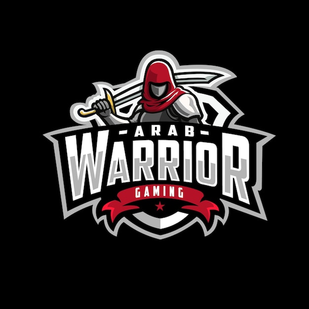 Arab warrior ready made logo template set vector illustration miglior per l'industria del logo legato ai giochi