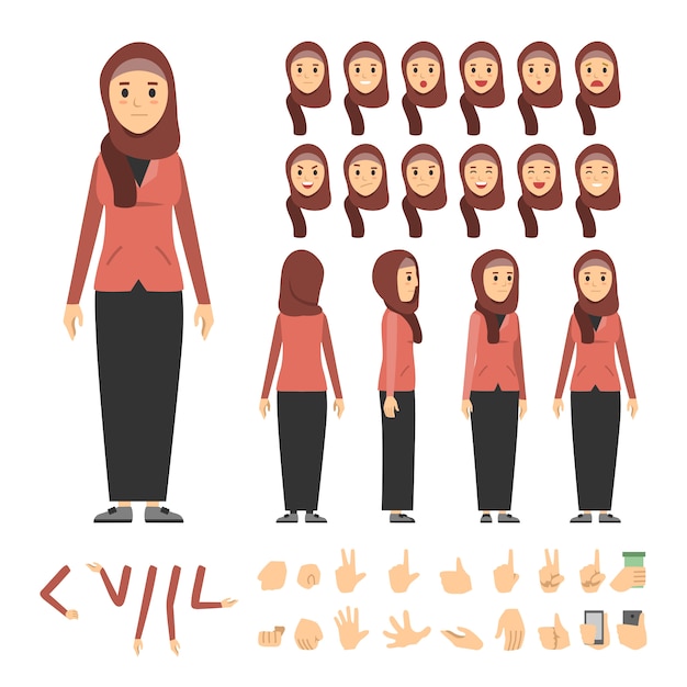 Arab woman character set