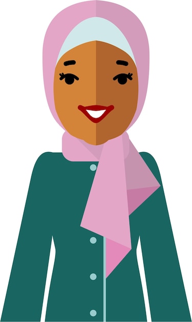 Vector arab woman in traditional clothes and hijab