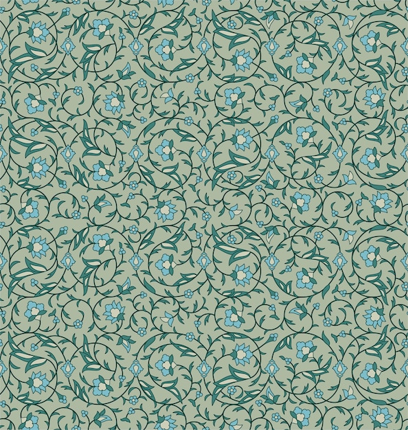 Vector arabesque arabic seamless floral pattern