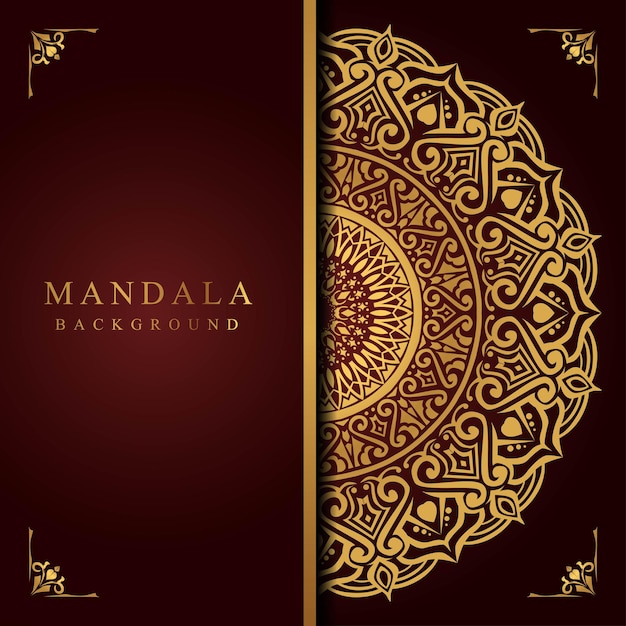 Arabesque golden mandala background 