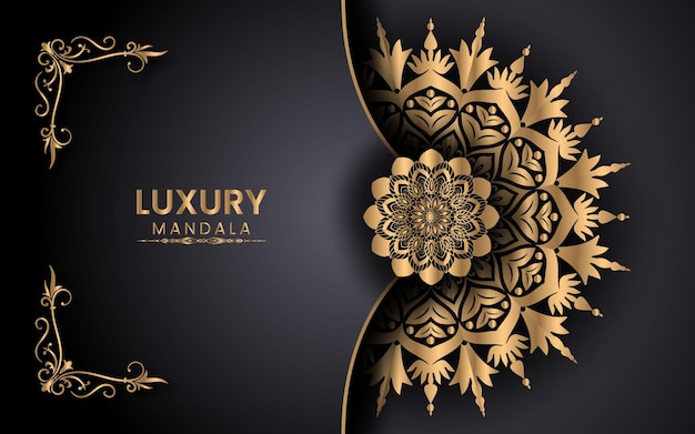 Arabesque golden mandala islamic background for milad un nabi festival Premium Vector