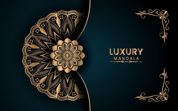 Arabesque golden mandala islamic background Premium Vector