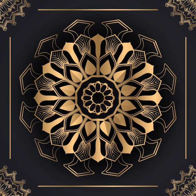 Arabesque golden mandala islamic background Premium Vector