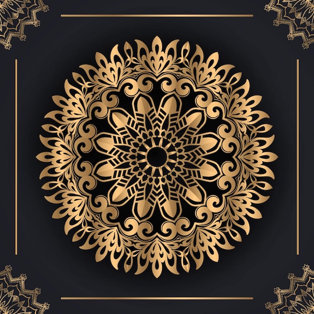 Arabesque golden mandala islamic background Premium Vector