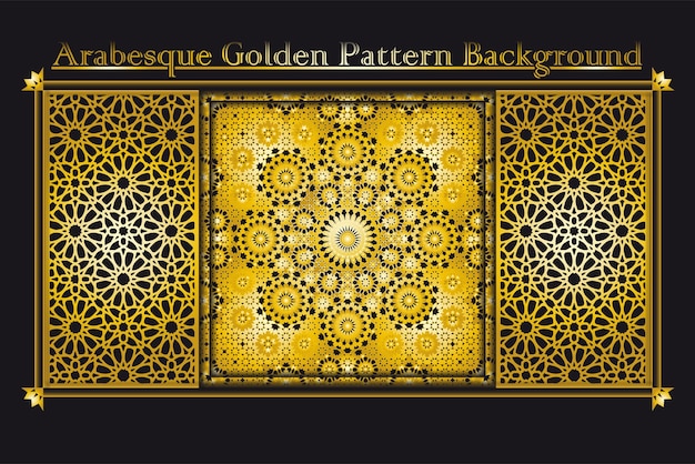 Arabesque golden pattern background collection, Gold Luxury background islamic ornament vector image