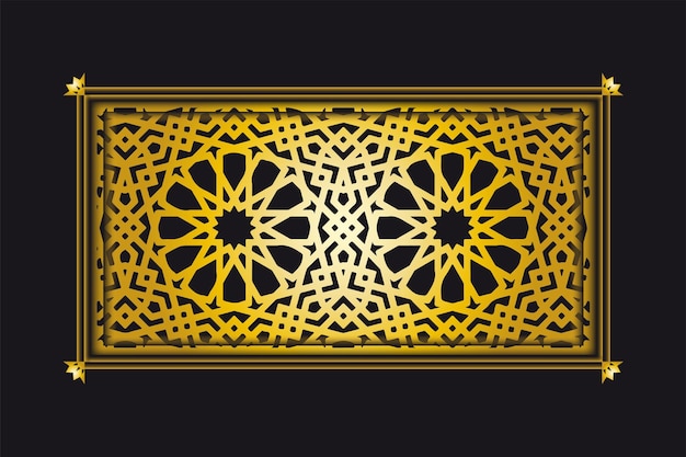 Arabesque golden pattern background collection, Gold Luxury background islamic ornament vector image