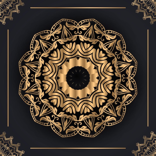 Arabesque gouden mandala islamitische achtergrond premium vector