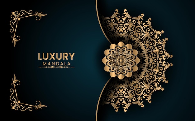 Arabesque gouden mandala islamitische achtergrond voor milad un nabi festival premium vector