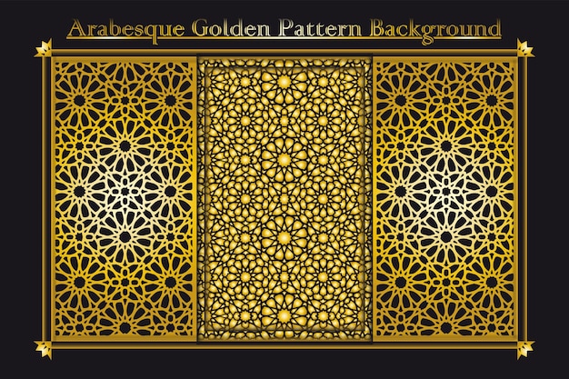 Arabesque gouden patroon achtergrond collectie, goud luxe achtergrond islamitisch ornament vector afbeelding