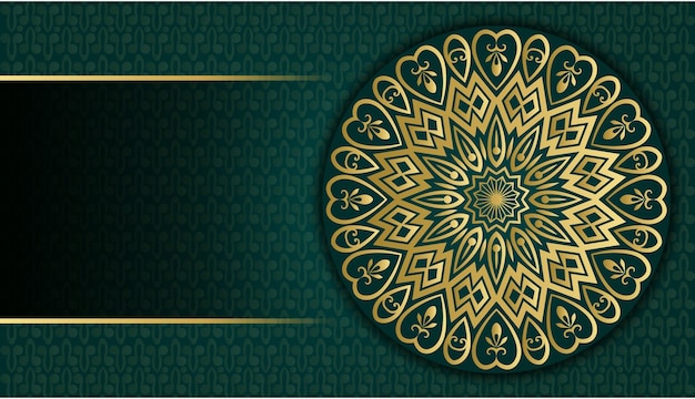 Arabesque style decorative mandala background. luxury ornamental gold vintage greeting card