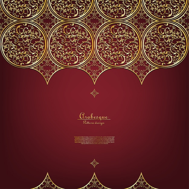 Arabesque Thaise element elegante gouden achtergrond