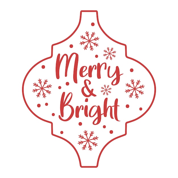 Arabesque tile christmas ornament merry and bright