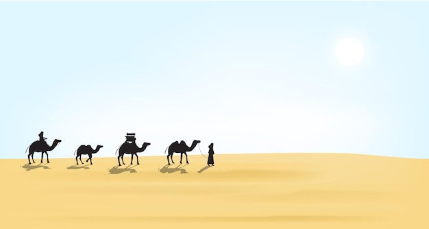 Vector arabian desert landscape scenery