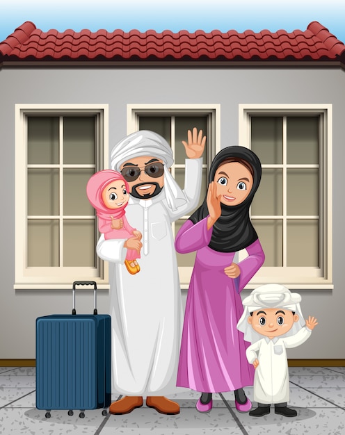 Arabian family on holiday