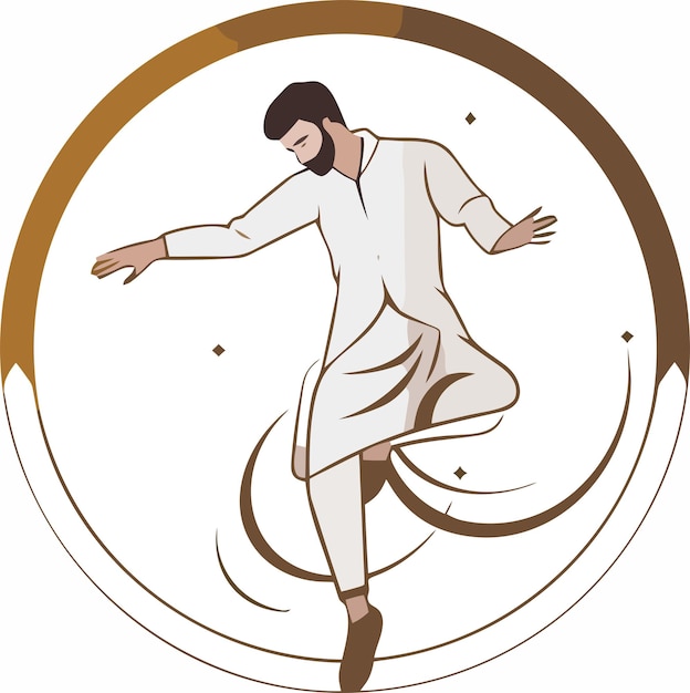 Vector arabian man dancing