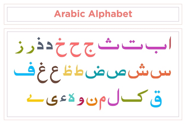 Arabic Alphabet Calligraphy Colorfull Fonts Style