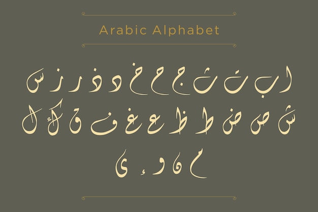 Arabic Alphabet Calligraphy Fonts Style