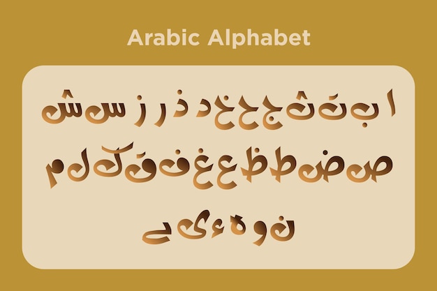 Arabic alphabet calligraphy fonts style