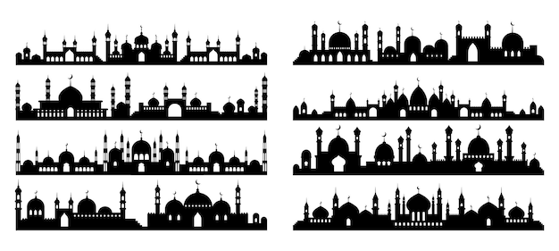 Vector arabic architecture silhouette.