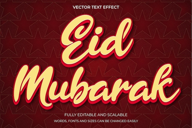 Arabic background eid mubarak golden editable text effect on arabic background