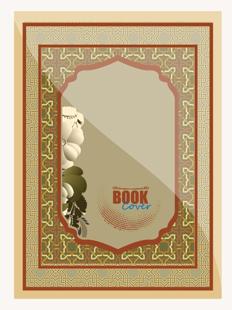 Vettore design della copertina del libro arabo con bordo sorprendente, la migliore idea