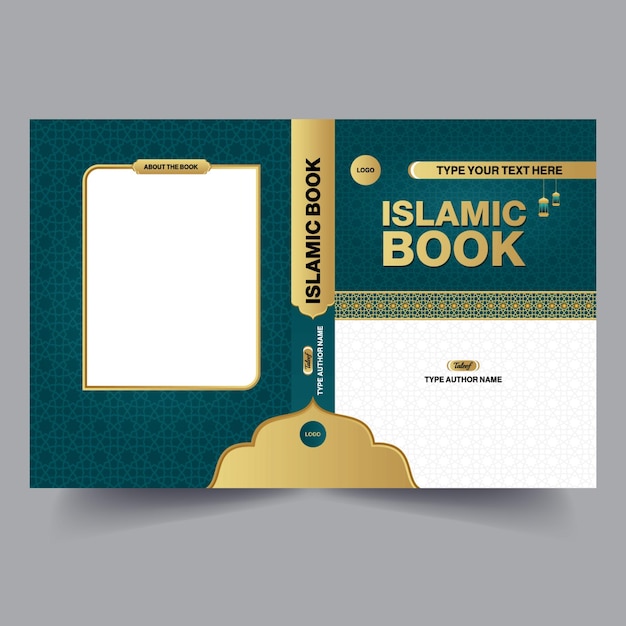 Vector arabic book cover page islamic magazine cover page design islamic book cover design