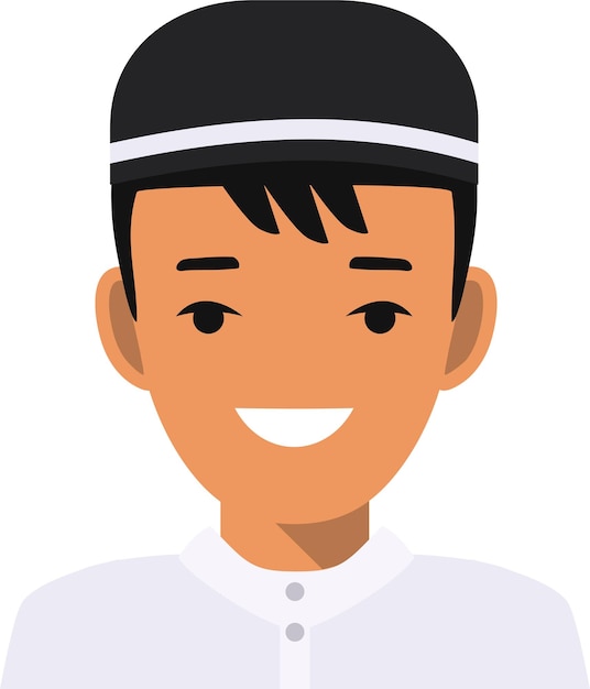 Vector arabic boy character icon in flat style. vector illustration