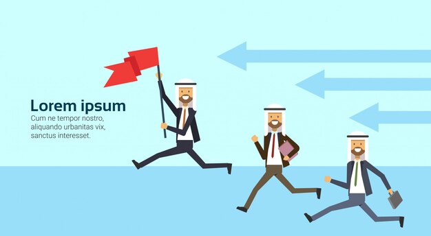 arabic business peoplerunning for succes