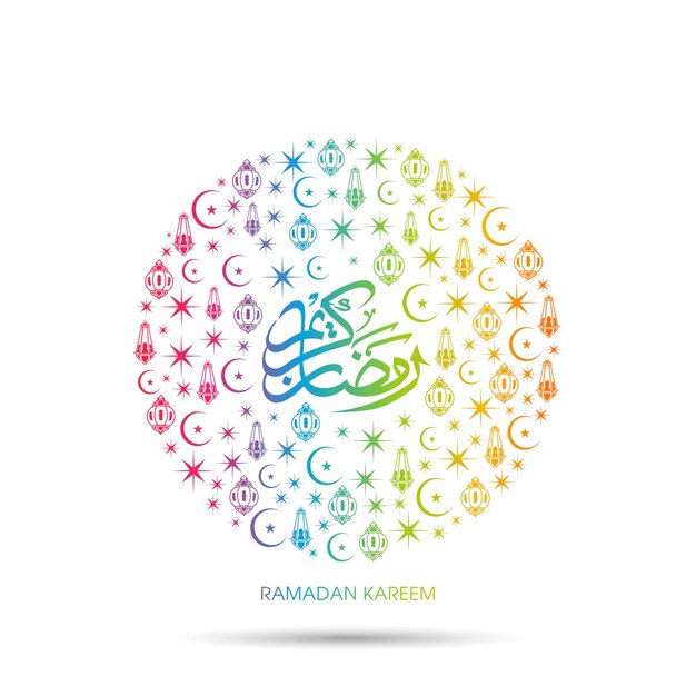 Vector arabic calligraphic text of ramadan kareem for the celebration of muslim festival