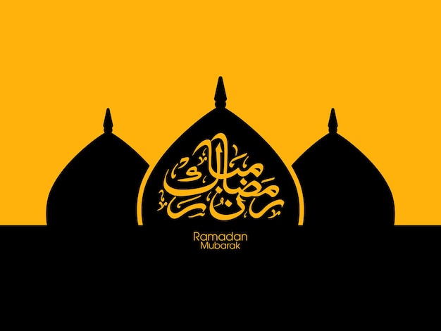 Arabic calligraphic text of ramadan mubarak for the celebration of muslim festival