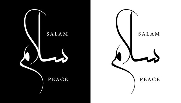 Arabic Calligraphy Name Translated Salam Peace Arabic Letters Alphabet Font Lettering vector