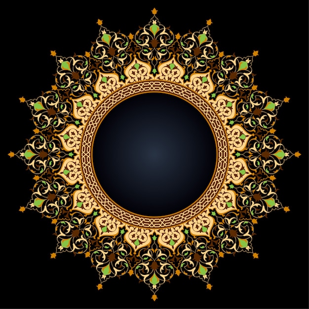 Арабский круг растительный орнамент украшения