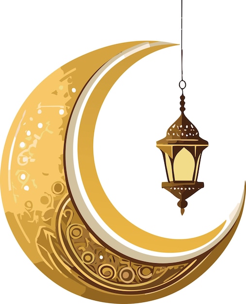 Vector arabic crescent lamp vector