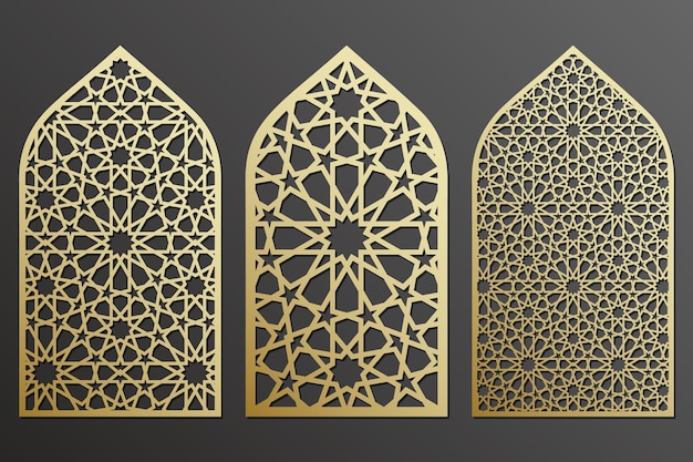 Arabic decor elements laser cut window grating templates