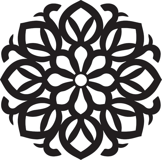 Arabic Elegance Redefined Floral Logo Icon Exquisite Arabesque Art Black Vector Emblem