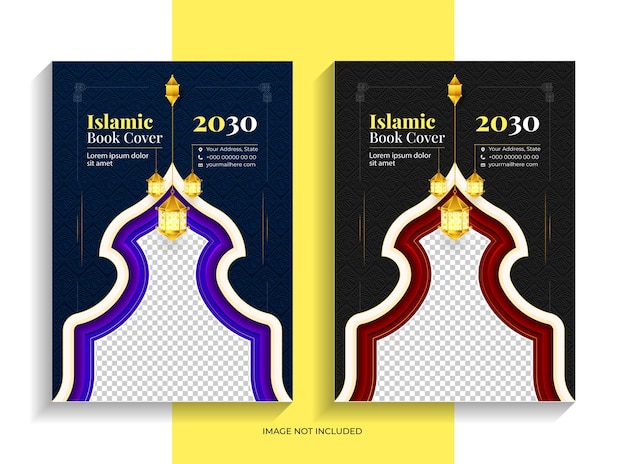 Set di modelli di volantini per copertine di libri creativi di lusso arabo