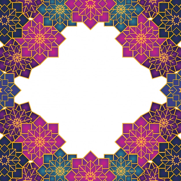 Arabic geometric ornament frame