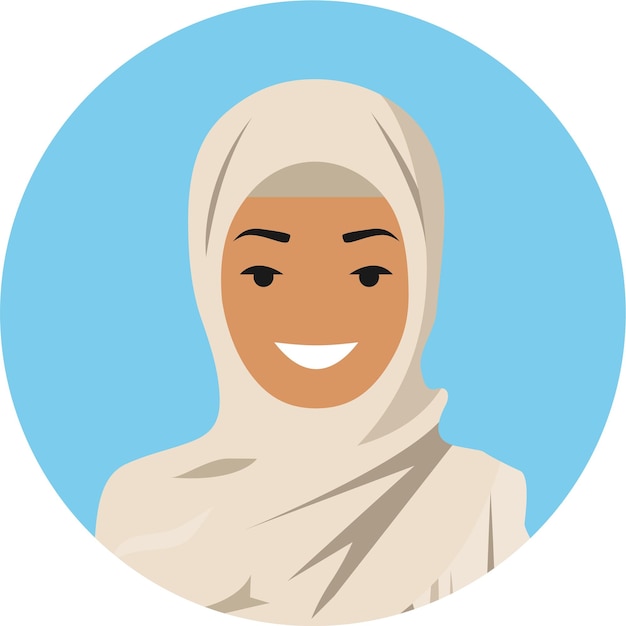 Vector arabic girl character icon in flat style. vector illustration