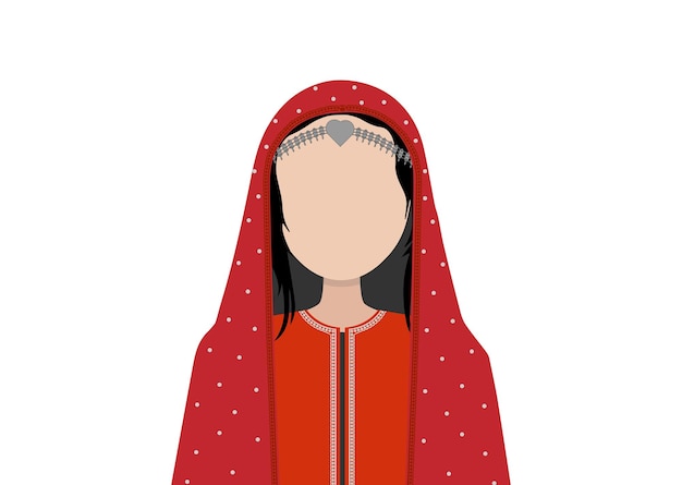 Arabic girl from Oman wearing Traditional Omani dress