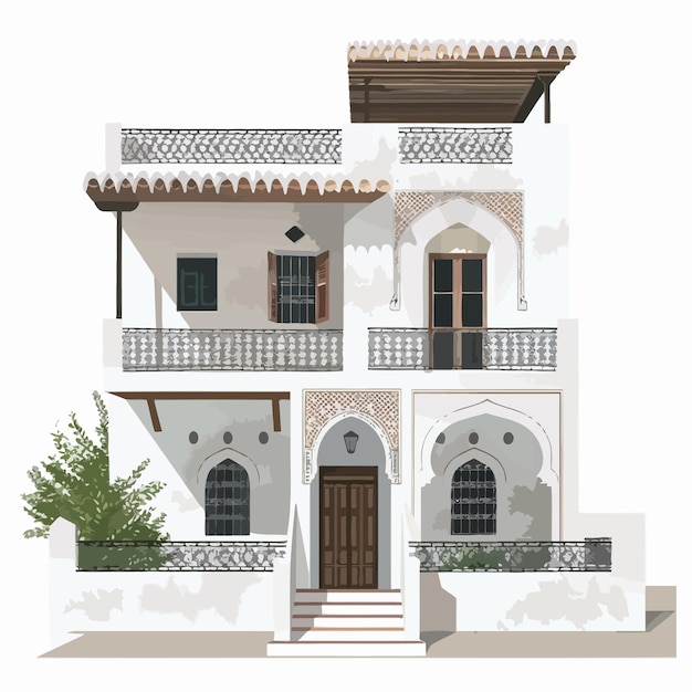 ベクトル arabic_house_vector_illustration アラビア語_ハウス_ベクトル_イラストレーション