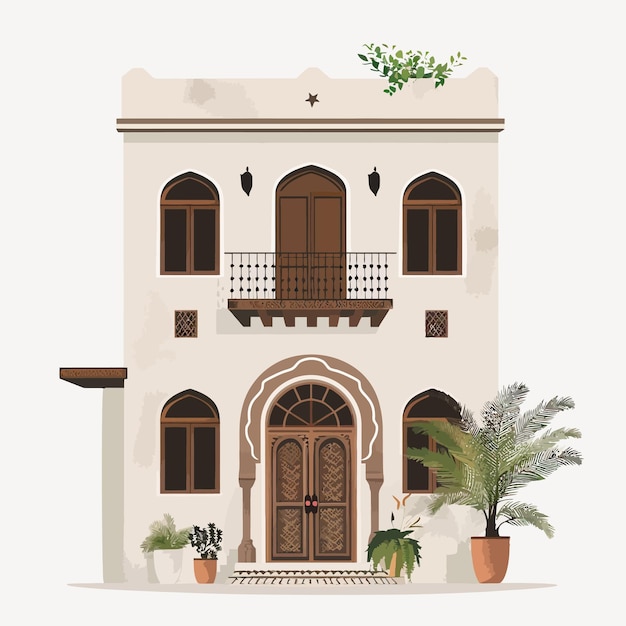 arabic_house_vector_illustration アラビア語_ハウス_ベクトル_イラストレーション