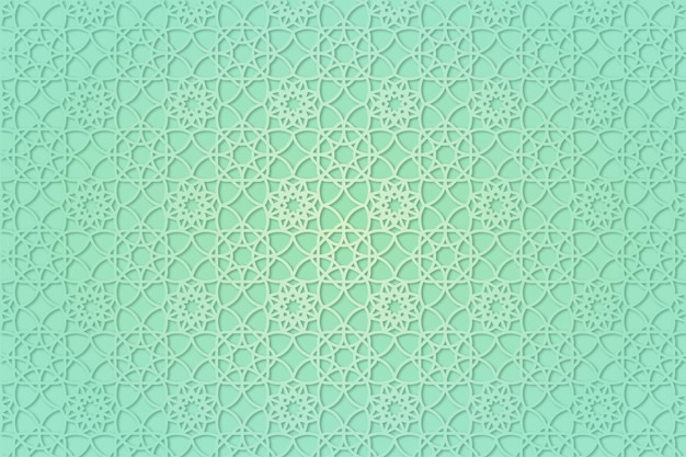 Arabic Islamic geometric pattern background with 3D view