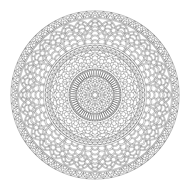 색칠 공부에 대 한 아랍어 장식 벡터 손으로 그리는 인도 만다라