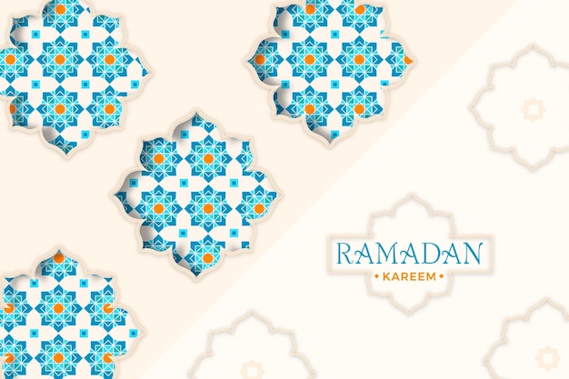 Arabic ornamental background in paper style