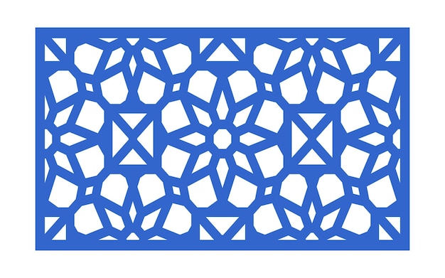 Arabic seamless pattern with blue arabic and islamic ornament big set on white background