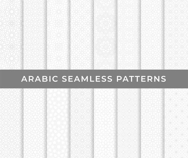 Vettore collezione di modelli arabi senza cuciture con ornamento arabo e turco in stile ramadan kareem
