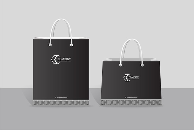 Arabic style black and white color shopping bag template